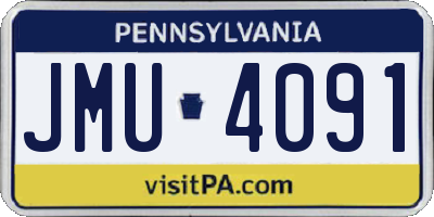 PA license plate JMU4091