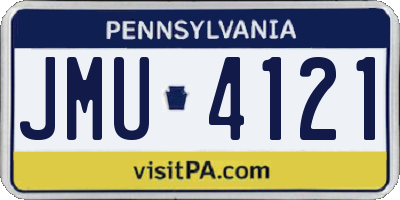 PA license plate JMU4121