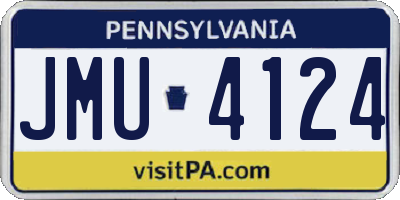 PA license plate JMU4124