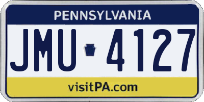 PA license plate JMU4127