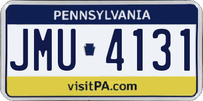 PA license plate JMU4131