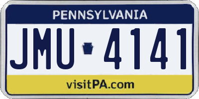 PA license plate JMU4141
