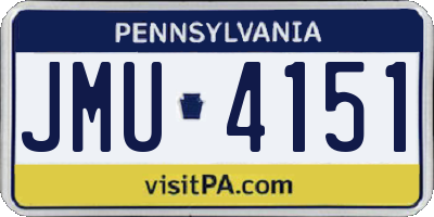 PA license plate JMU4151
