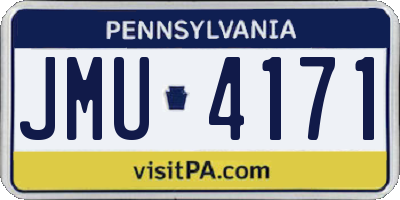 PA license plate JMU4171