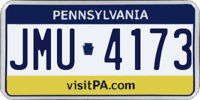 PA license plate JMU4173
