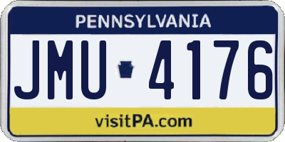 PA license plate JMU4176