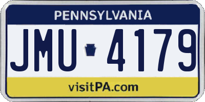 PA license plate JMU4179