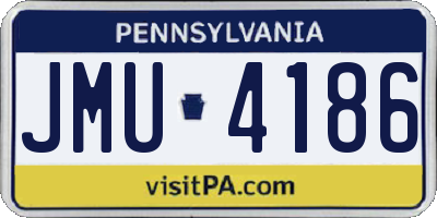 PA license plate JMU4186