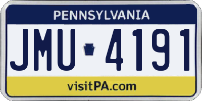 PA license plate JMU4191