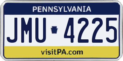 PA license plate JMU4225