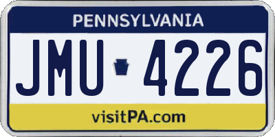 PA license plate JMU4226