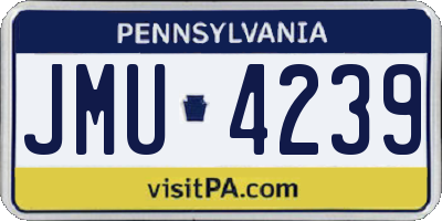 PA license plate JMU4239