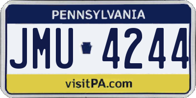 PA license plate JMU4244