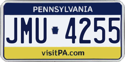 PA license plate JMU4255
