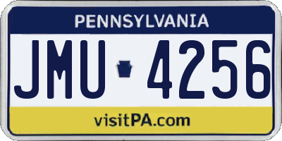PA license plate JMU4256