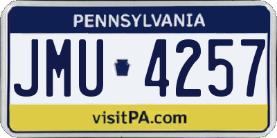 PA license plate JMU4257