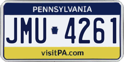 PA license plate JMU4261