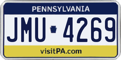 PA license plate JMU4269