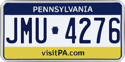 PA license plate JMU4276