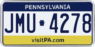 PA license plate JMU4278