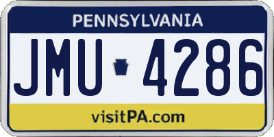 PA license plate JMU4286