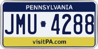 PA license plate JMU4288