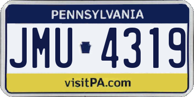 PA license plate JMU4319
