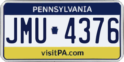 PA license plate JMU4376