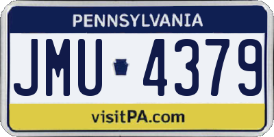PA license plate JMU4379