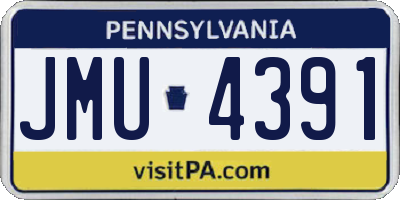 PA license plate JMU4391