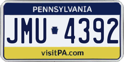 PA license plate JMU4392
