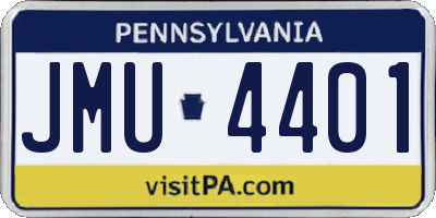 PA license plate JMU4401