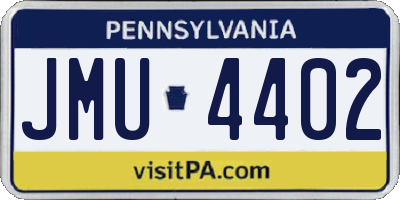 PA license plate JMU4402