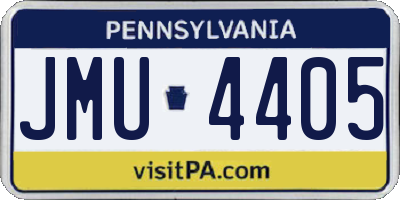 PA license plate JMU4405