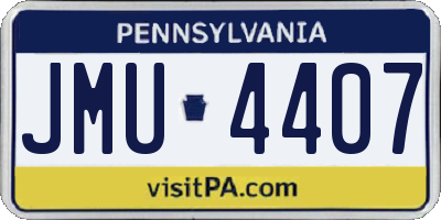 PA license plate JMU4407