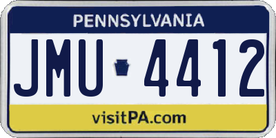 PA license plate JMU4412