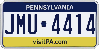 PA license plate JMU4414