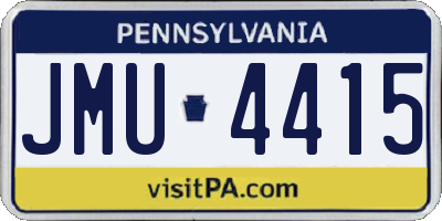 PA license plate JMU4415