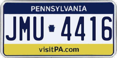 PA license plate JMU4416