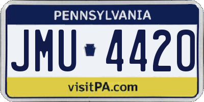 PA license plate JMU4420