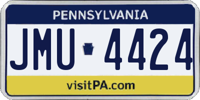 PA license plate JMU4424