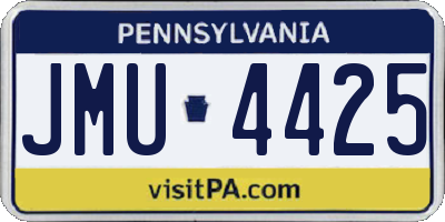 PA license plate JMU4425
