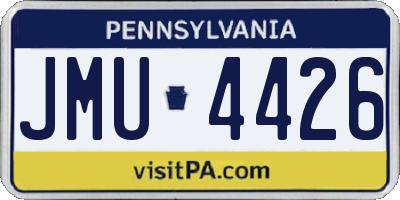 PA license plate JMU4426