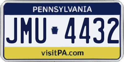 PA license plate JMU4432