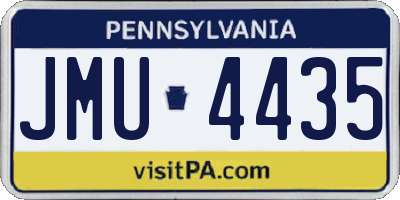 PA license plate JMU4435