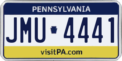 PA license plate JMU4441