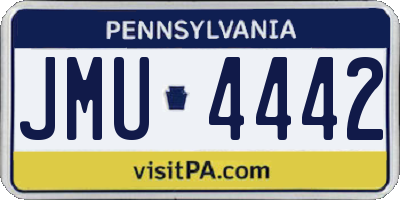 PA license plate JMU4442