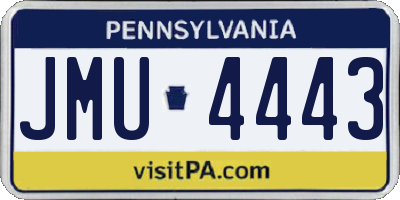 PA license plate JMU4443