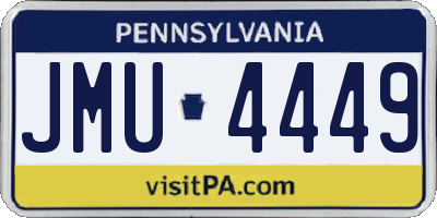 PA license plate JMU4449