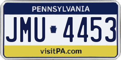 PA license plate JMU4453